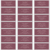 Boho Chic Bourgondië Rode Gast Adresetiketten Sticker (Voorkant)