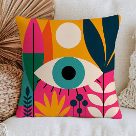 BOHO Chic Boze Oog Illustratie Krachtig Maximalist Kussen