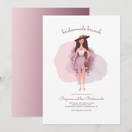 Boho Chic Bridesmaids Brunch Invitation Kaart (Voorkant / Achterkant)