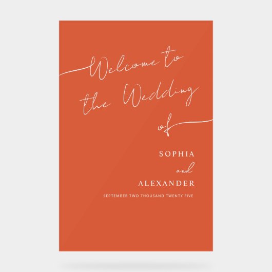 Boho Chic bruiloft acryl teken welkom. Acryl Bord (Voorkant)