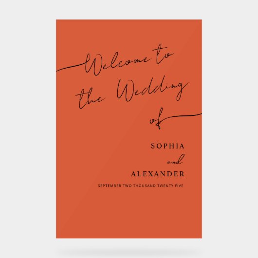 Boho Chic bruiloft acryl teken welkom. Acryl Bord (Voorkant)