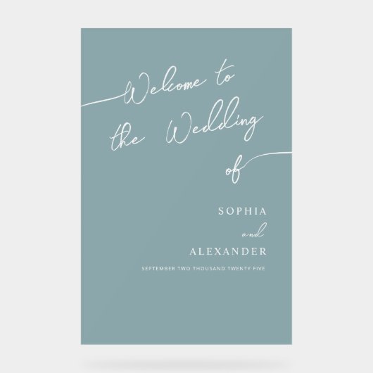 Boho Chic bruiloft acryl teken welkom. Acryl Bord (Voorkant)