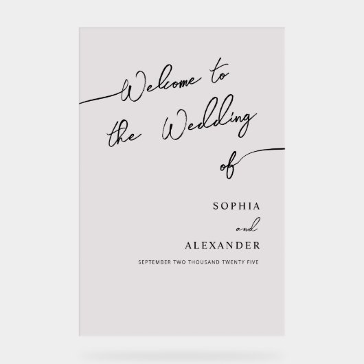 Boho Chic bruiloft acryl teken welkom. Acryl Bord (Voorkant)