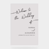 Boho Chic bruiloft acryl teken welkom. Bord (Voorkant)