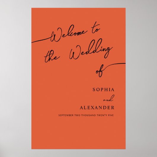 Boho Chic bruiloft acryl teken welkom. Poster (Voorkant)