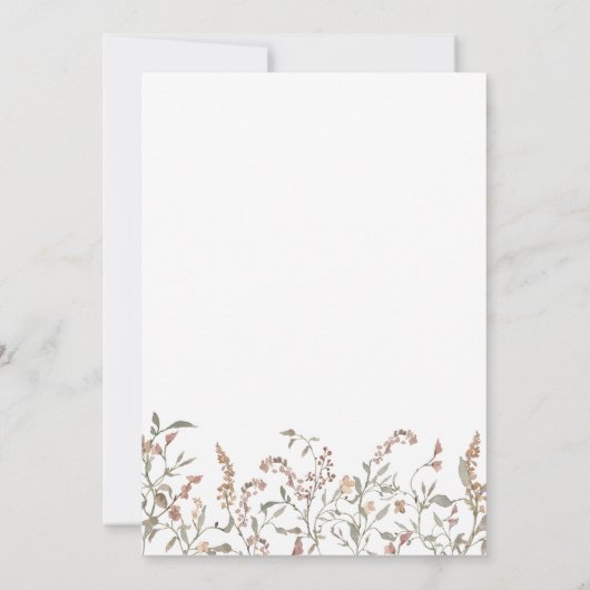 Boho-chic bruiloft met bloemen kaart (Achterkant)