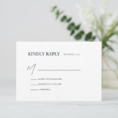 Boho Chic Bruiloft Minimalistische Bruiloft RSVP K Kaartje (Staand voorkant)