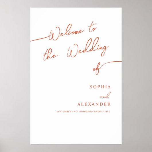 Boho Chic bruiloft Poster teken Welkom. (Voorkant)