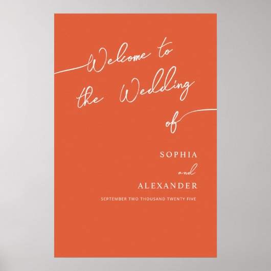 Boho Chic bruiloft Poster teken Welkom. (Voorkant)