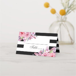 Boho chic bruiloft. Tuin bloemen. Modern bloemstuk Plaatskaartje