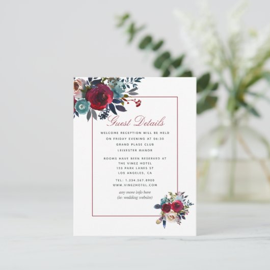 Boho Chic Burgundy and Navy Autumn Fall Wedding (Staand voorkant)