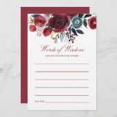 Boho Chic Burgundy and Navy Autumn Fall Wedding Advieskaart (Voorkant / Achterkant)