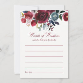 Boho Chic Burgundy and Navy Autumn Fall Wedding Advieskaart
