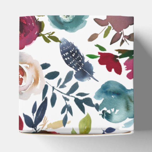 Boho Chic Burgundy and Navy Autumn Fall Wedding Bedankdoosjes (Bovenkant)