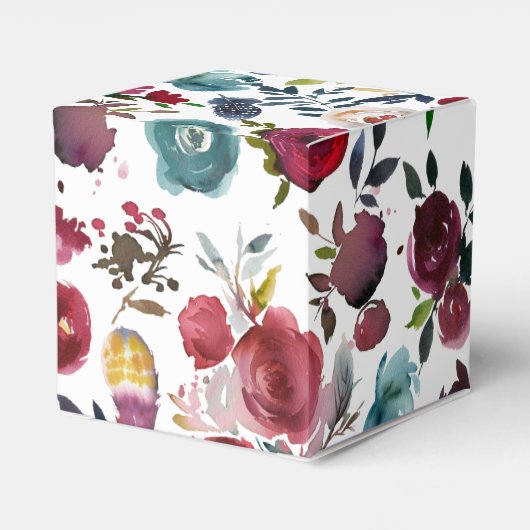 Boho Chic Burgundy and Navy Autumn Fall Wedding Bedankdoosjes (Achterkant)