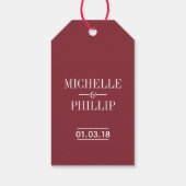 Boho Chic Burgundy and Navy Autumn Fall Wedding Cadeaulabel (Achterkant)