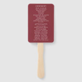 Boho Chic Burgundy and Navy Autumn Fall Wedding Handwaaier (Achterkant)