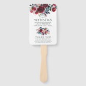 Boho Chic Burgundy and Navy Autumn Fall Wedding Handwaaier (Voorkant)
