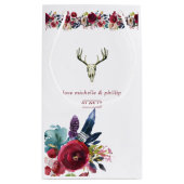 Boho Chic Burgundy and Navy Autumn Fall Wedding Klein Cadeauzakje (Achterkant)