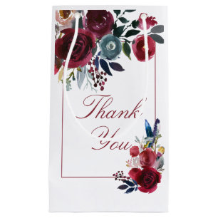 Boho Chic Burgundy and Navy Autumn Fall Wedding Klein Cadeauzakje