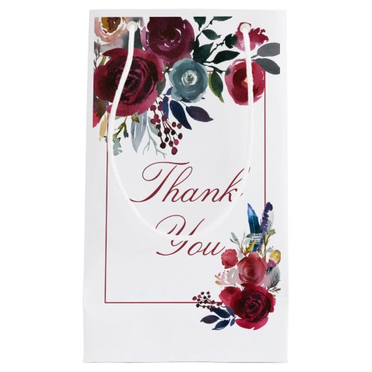 Boho Chic Burgundy and Navy Autumn Fall Wedding Klein Cadeauzakje (Voorkant)