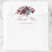 Boho Chic Burgundy and Navy Autumn Fall Wedding Ronde Sticker (Tas)