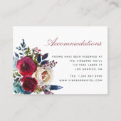 Boho Chic Burgundy and Navy Autumn Fall Wedding Visitekaartje (Voorkant)