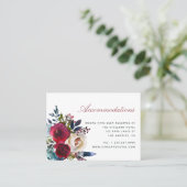 Boho Chic Burgundy and Navy Autumn Fall Wedding Visitekaartje (Staand voorkant)