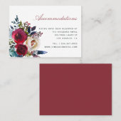 Boho Chic Burgundy and Navy Autumn Fall Wedding Visitekaartje (Voorkant / Achterkant)