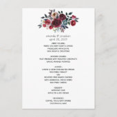 Boho Chic Burgundy and Navy floral Wedding Menu (Voorkant)