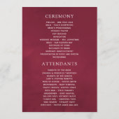 Boho Chic Burgundy and Navy floral Wedding Programmakaart (Achterkant)