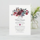 Boho Chic Burgundy and Navy Virtual Vrijgezellenfe Kaart (Staand voorkant)