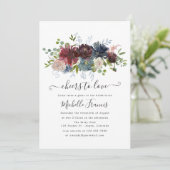 Boho Chic Burgundy and Navy Wine Tasting Invitatio Kaart (Staand voorkant)