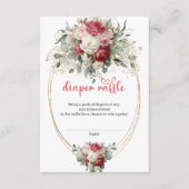 Boho Chic Burgundy Blush Luier Raffle Kaart (Voorkant)