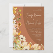 Boho Chic Burnt Sinaasappel Rust Terracotta Bruilo Kaart (Voorkant)