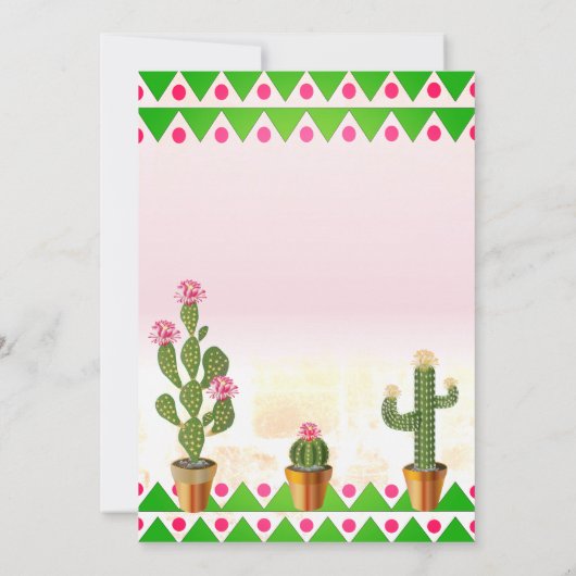 Boho Chic Cactus Fiesta Graduation Party Kaart (Achterkant)