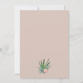 Boho Chic Cactus Succulent Greenery Floral Wedding Kaart (Achterkant)