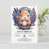 Boho Chic Capybara Droom Verjaardag Kaart (Staand voorkant)