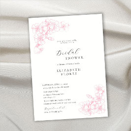 Boho Chic Cherry Blossom Pink Floral Vrijgezellenf Kaart