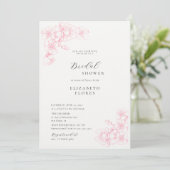 Boho Chic Cherry Blossom Pink Floral Vrijgezellenf Kaart (Staand voorkant)