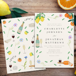 Boho Chic Citrus Landelijke Zomer Huwelijk Kaart