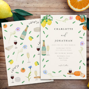Boho Chic Citrus Landelijke Zomer Huwelijk Kaart