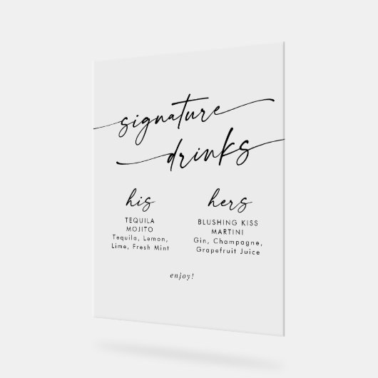 Boho Chic Clear Acryl bruiloft Handtekening Drinke Acryl Bord (Hoek)