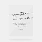 Boho Chic Clear Acryl Huwelijk Handtekening Drink Acryl Bord (Voorkant)