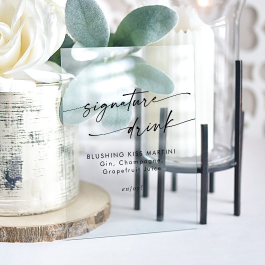 Boho Chic Clear Acryl Huwelijk Handtekening Drink Acryl Bord