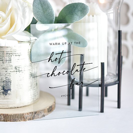 Boho Chic Clear Acryl Huwelijk Hot Chocolade Bar Bord