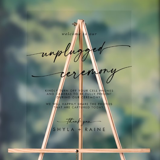 Boho Chic Clear Acryl Huwelijk Unplugged Ceremonie Acryl Bord (Neutraal)