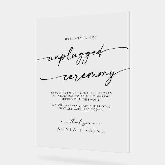 Boho Chic Clear Acryl Huwelijk Unplugged Ceremonie Acryl Bord (Hoek)