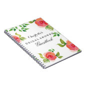 boho chic Coral vrijgezellenfeest Guestbook Notitieboek (Rechterzijde)