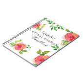 boho chic Coral vrijgezellenfeest Guestbook Notitieboek (Linkerzijde)